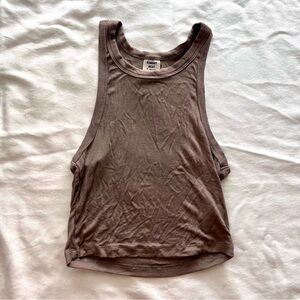 Aritzia Sunday Best Honor Crop Tank Top in Taupe